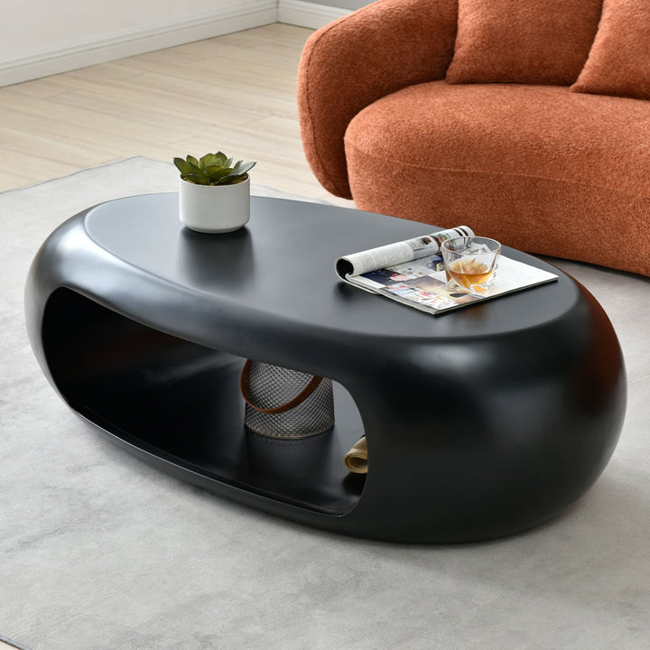 Modern Oval Fiberglass Center Coffee Table