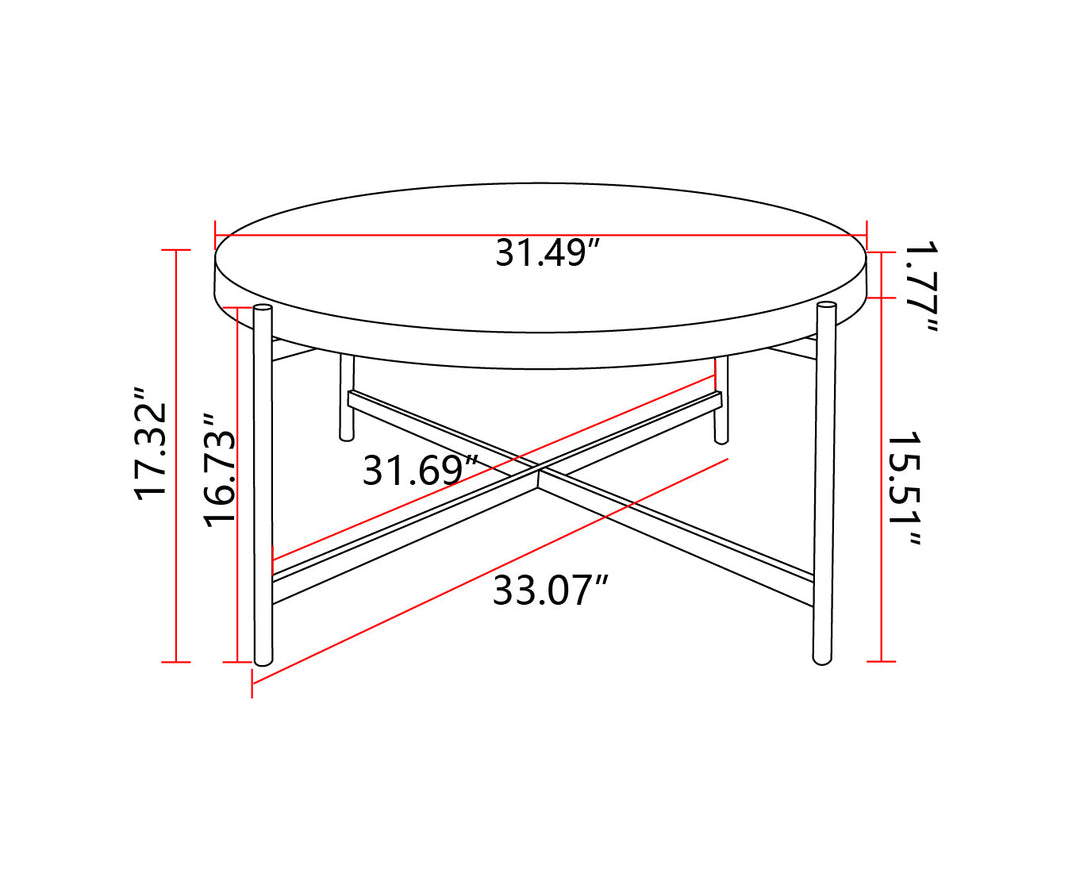 Modern Thread Design Round Coffee Table