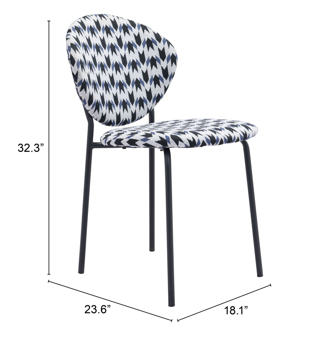 The Clyde Dining Chair (Set of 2) Geometric Print & Black  Era and Style Inspired Home Decor 1