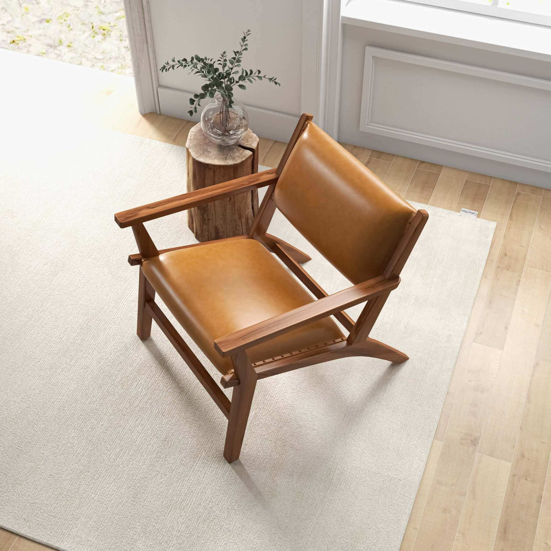 The Hendrix Antique Tan Leather Arm Chair Era and Style Inspired Home Décor 6