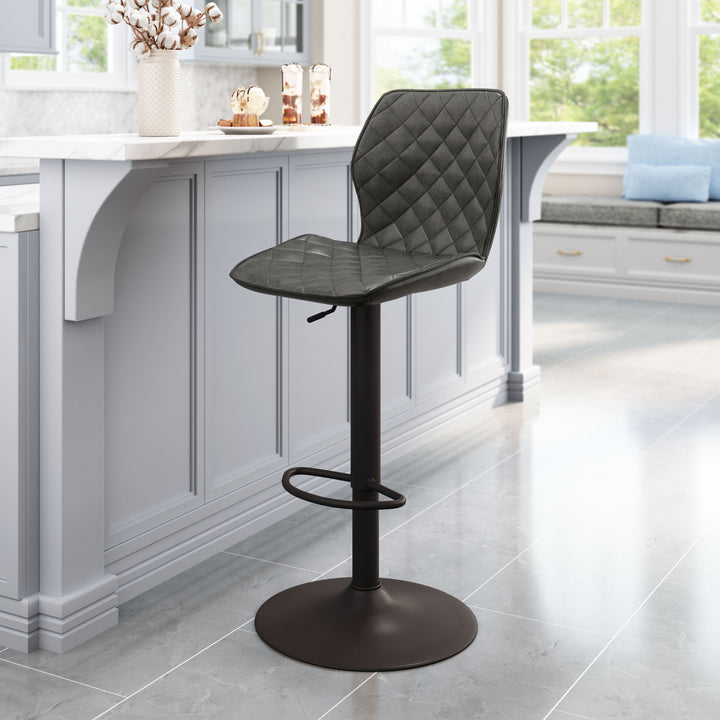 The Seth Barstool Vintage Gray & Dark Bronze  Era and Style Inspired Home Decor 1