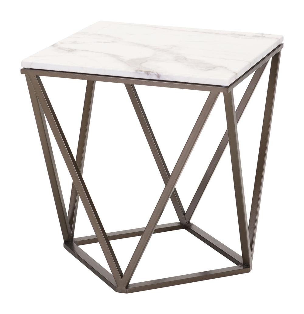 The Tintern End Table White & Antique Bronze  Era and Style Inspired Home Decor 1