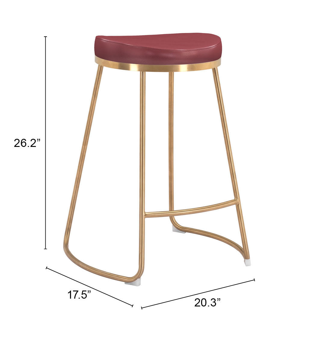 The Bree Counter Stool (Set of 2) Burgundy & Gold  Era and Style Inspired Home Decor 1