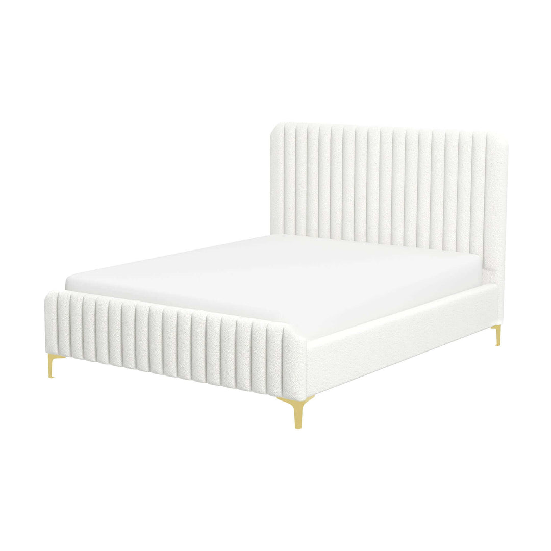 The Valery Queen Size Cream Boucle Platform Bed Era and Style Inspired Home Décor 3