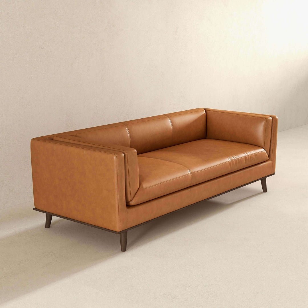 The Cassidy Tan Genuine Leather Couch Era and Style Inspired Home Décor 4