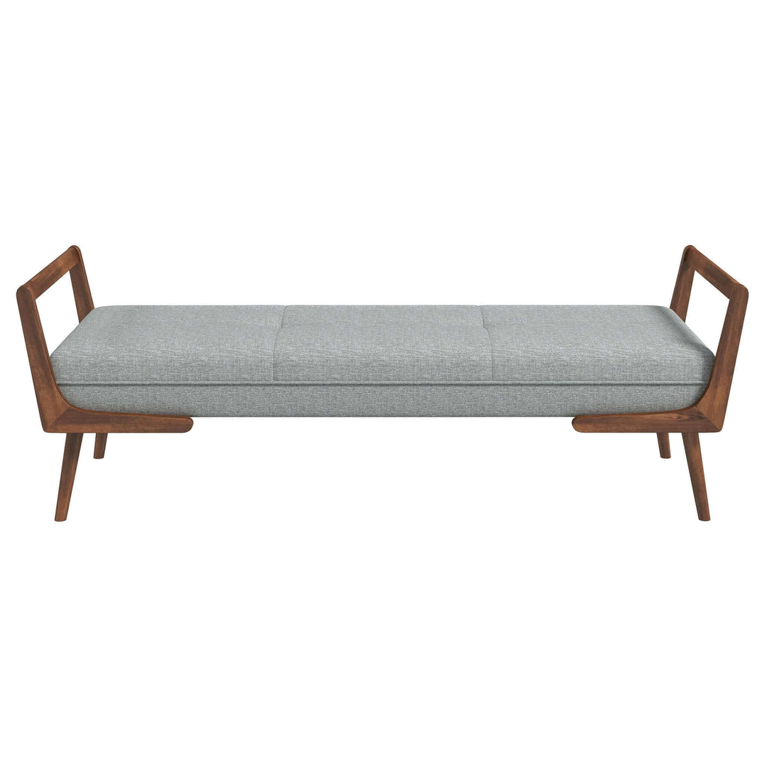 The Cora Mid Century Modern Gray Fabric Bench Era and Style Inspired Home Décor 1