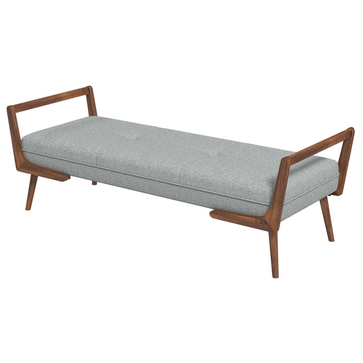 The Cora Mid Century Modern Grey Fabric Bench Era and Style Inspired Home Décor 2