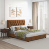 The Donald Mid Century Modern Cognac Velvet Platform Bed Queen Era and Style Inspired Home Décor 4