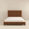 The Donald Mid Century Modern Cognac Velvet Platform Bed Queen Era and Style Inspired Home Décor 7