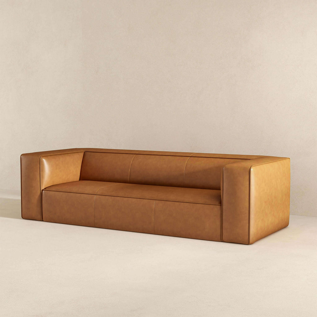 The Colton Tan Leather Sofa Era and Style Inspired Home Décor 5