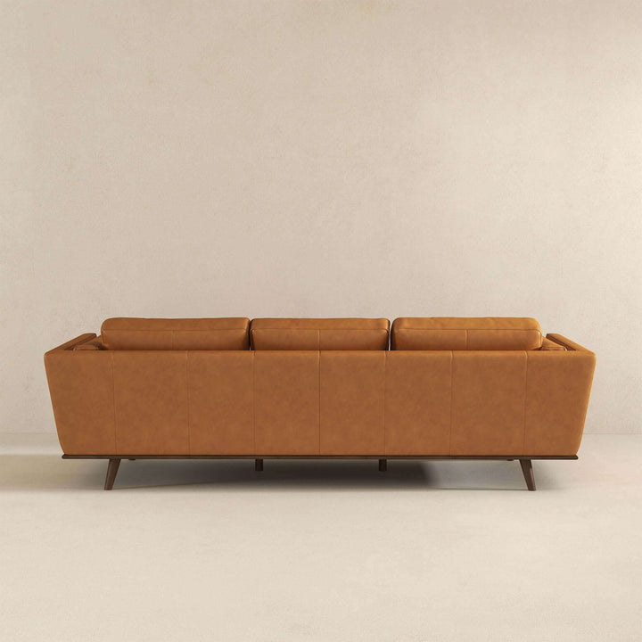 The Chase Mid Century Modern Tan Genuine Leather Sofa Era and Style Inspired Home Décor 6