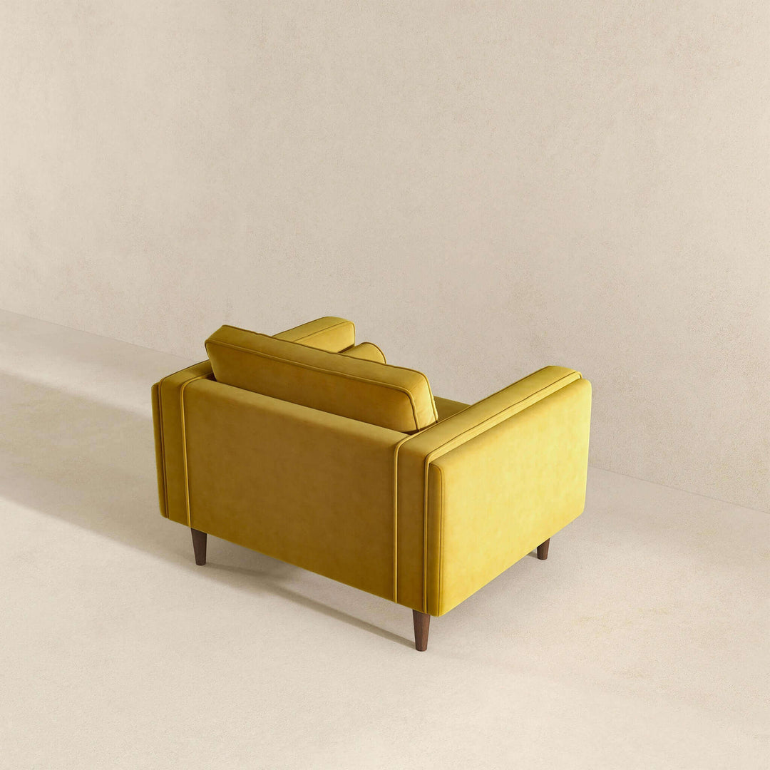 The Amber Dark Yellow Velvet Lounge Chair Era and Style Inspired Home Décor 6