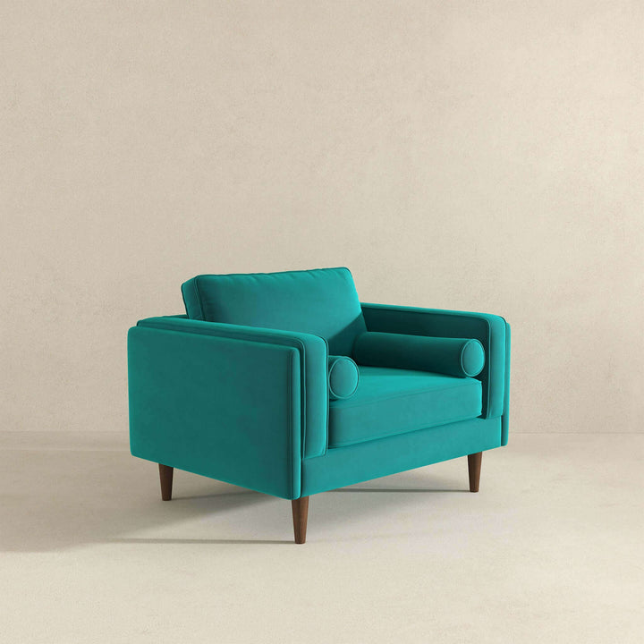 The Amber Teal Velvet Lounge Chair Era and Style Inspired Home Décor 5