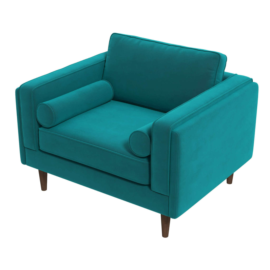 The Amber Teal Velvet Lounge Chair Era and Style Inspired Home Décor 7