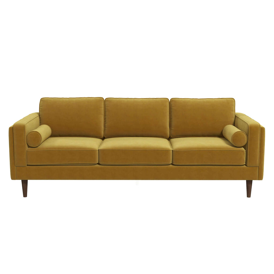 The Amber Mid Century Modern Yellow Luxury Modern Velvet Sofa Era and Style Inspired Home Décor 6