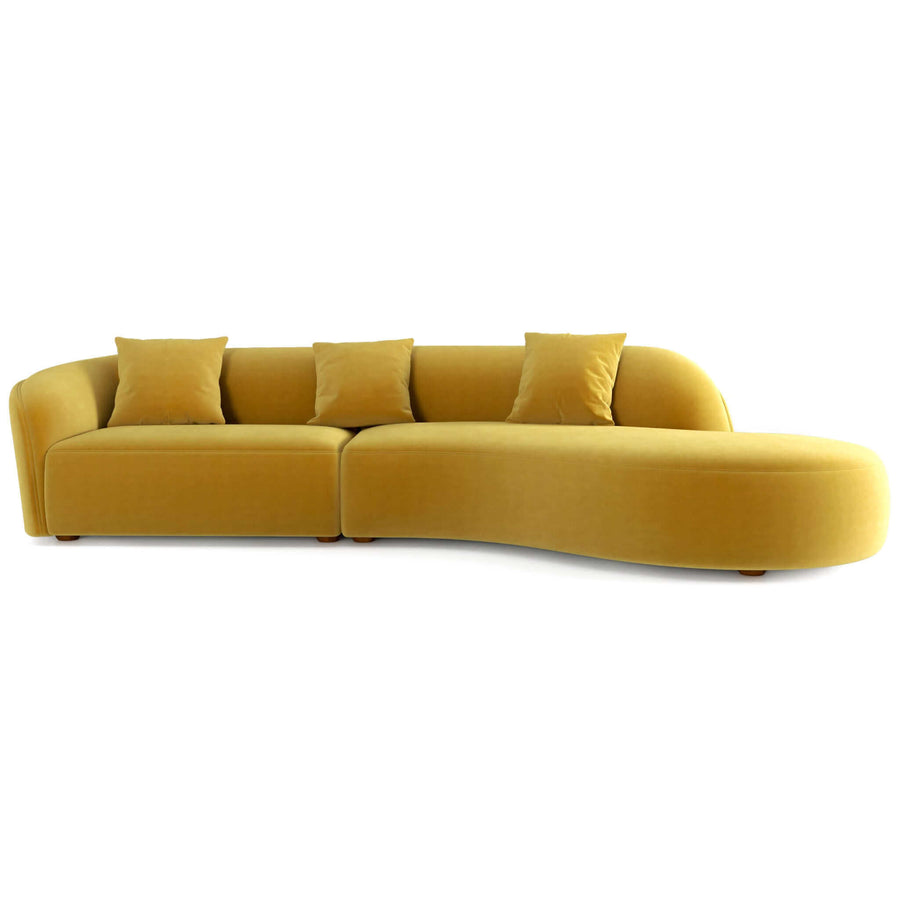 The Elijah Japandi Style Curvy Sectional Sofa 126" Era and Style Inspired Home Décor 1