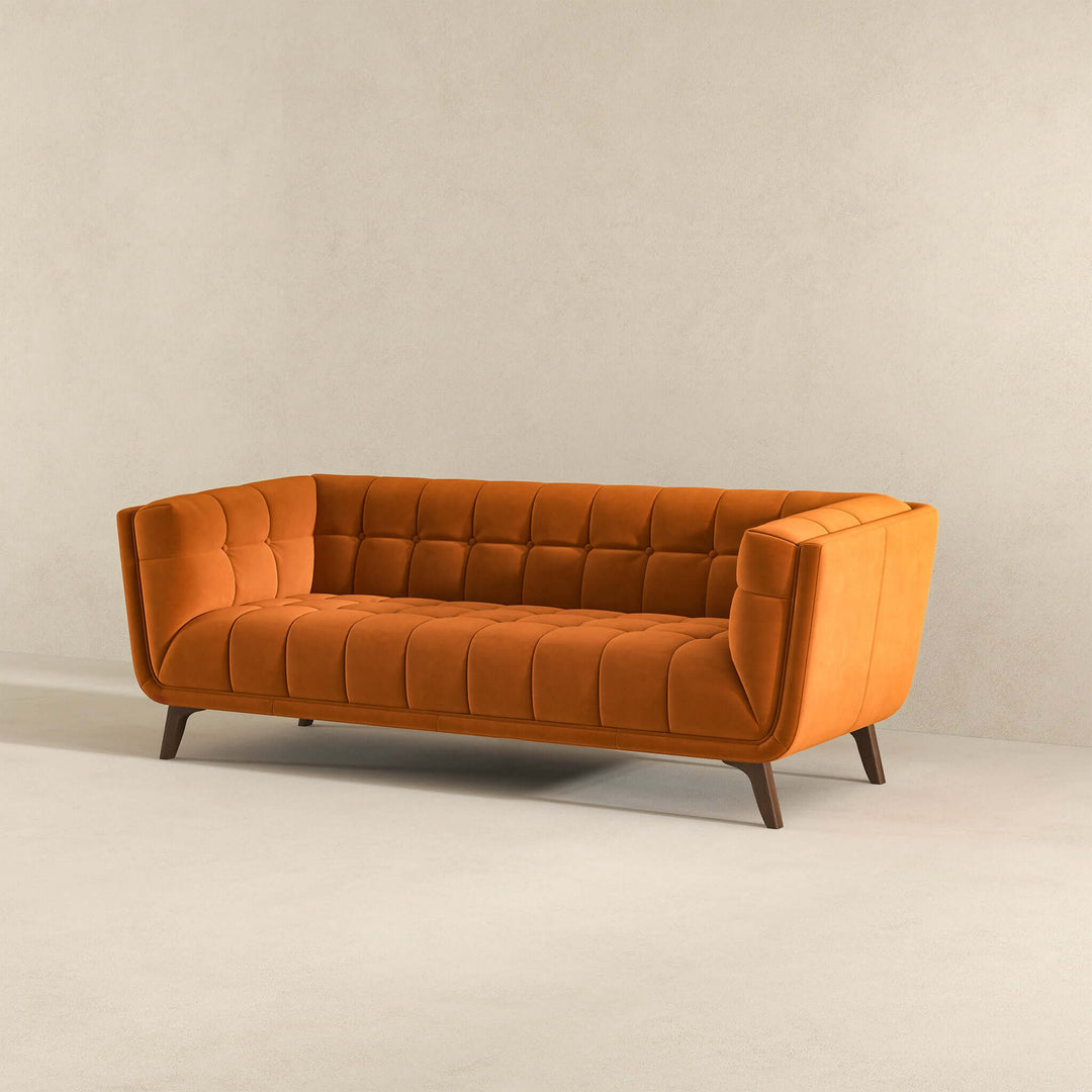 The Addison Large Burnt-Orange Velvet Sofa Era and Style Inspired Home Décor 3