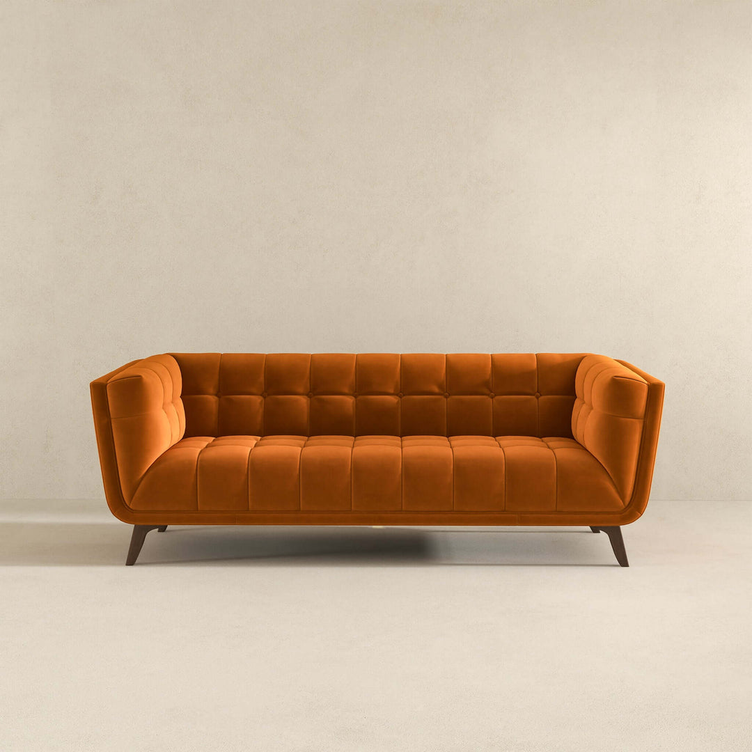 The Addison Large Burnt-Orange Velvet Sofa Era and Style Inspired Home Décor 2