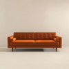 The Casey Mid Century Modern Burnt Orange Velvet Sofa Era and Style Inspired Home Décor 3