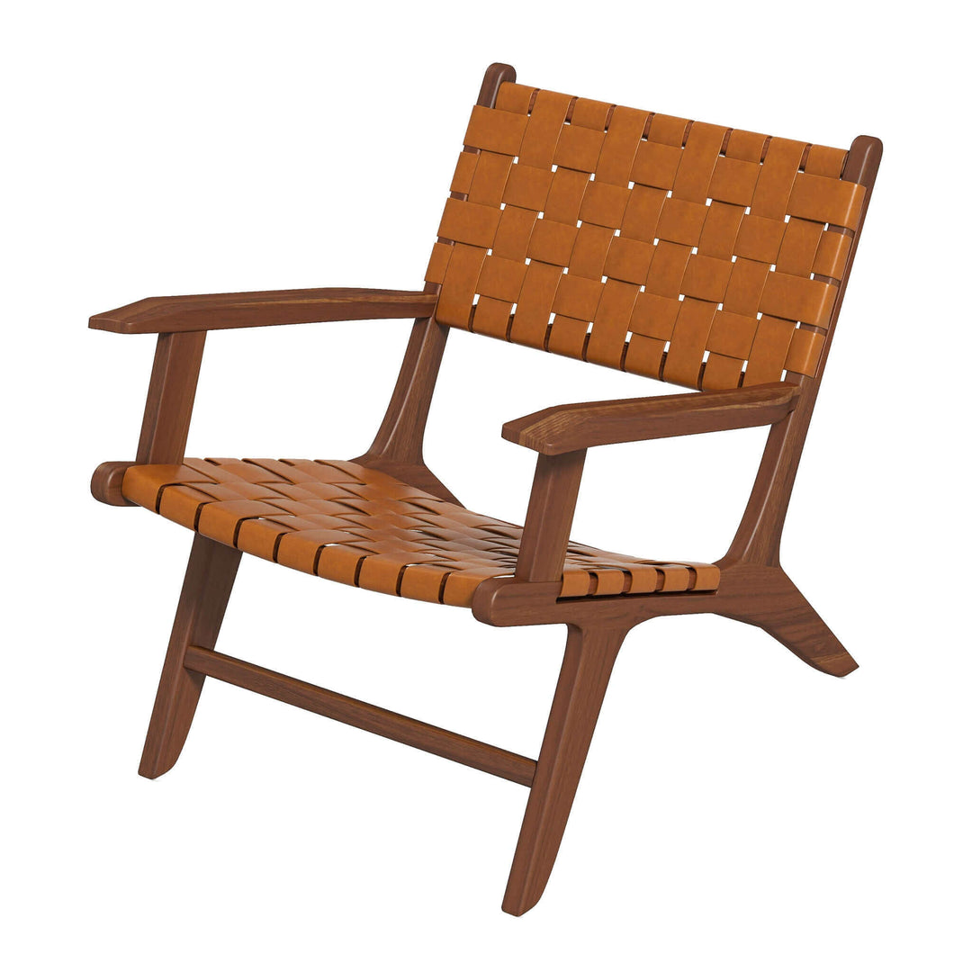 The Melody Black Strap Leather Teak Wood Lounge Chair Era and Style Inspired Home Décor 5