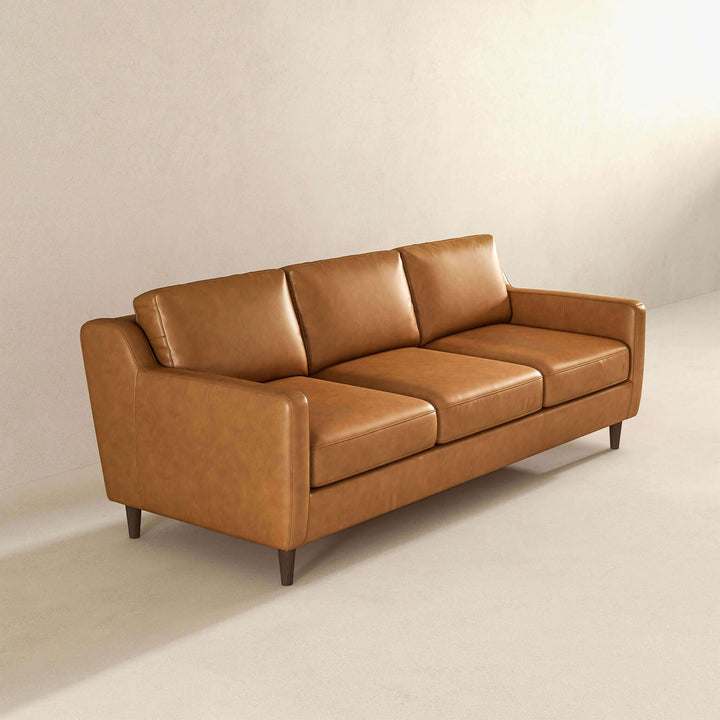 The Cooper Mid Century Modern Tan Leather Sofa Era and Style Inspired Home Décor 5