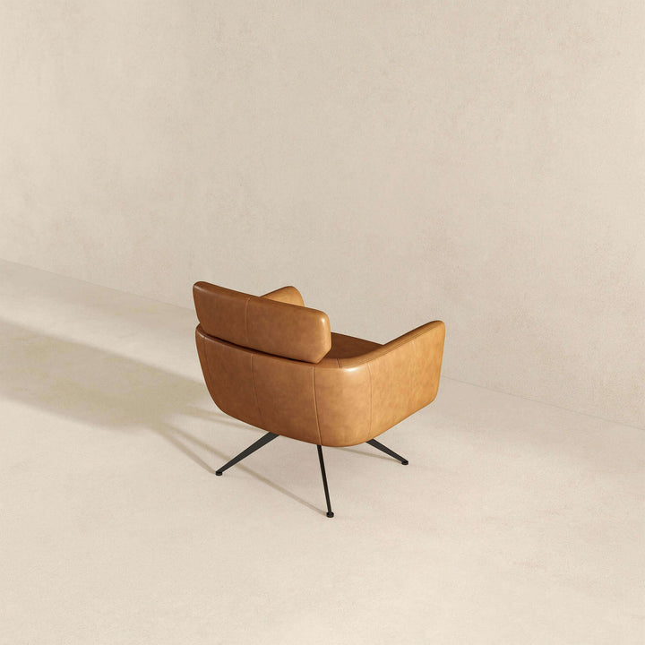 The Camila Tan Leather Lounge Chair Era and Style Inspired Home Décor 5