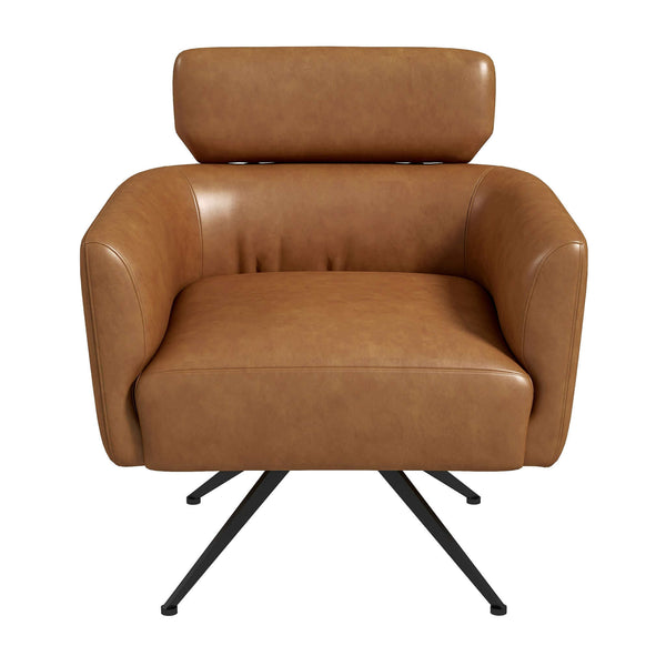 The Camila Tan Leather Lounge Chair Era and Style Inspired Home Décor 1