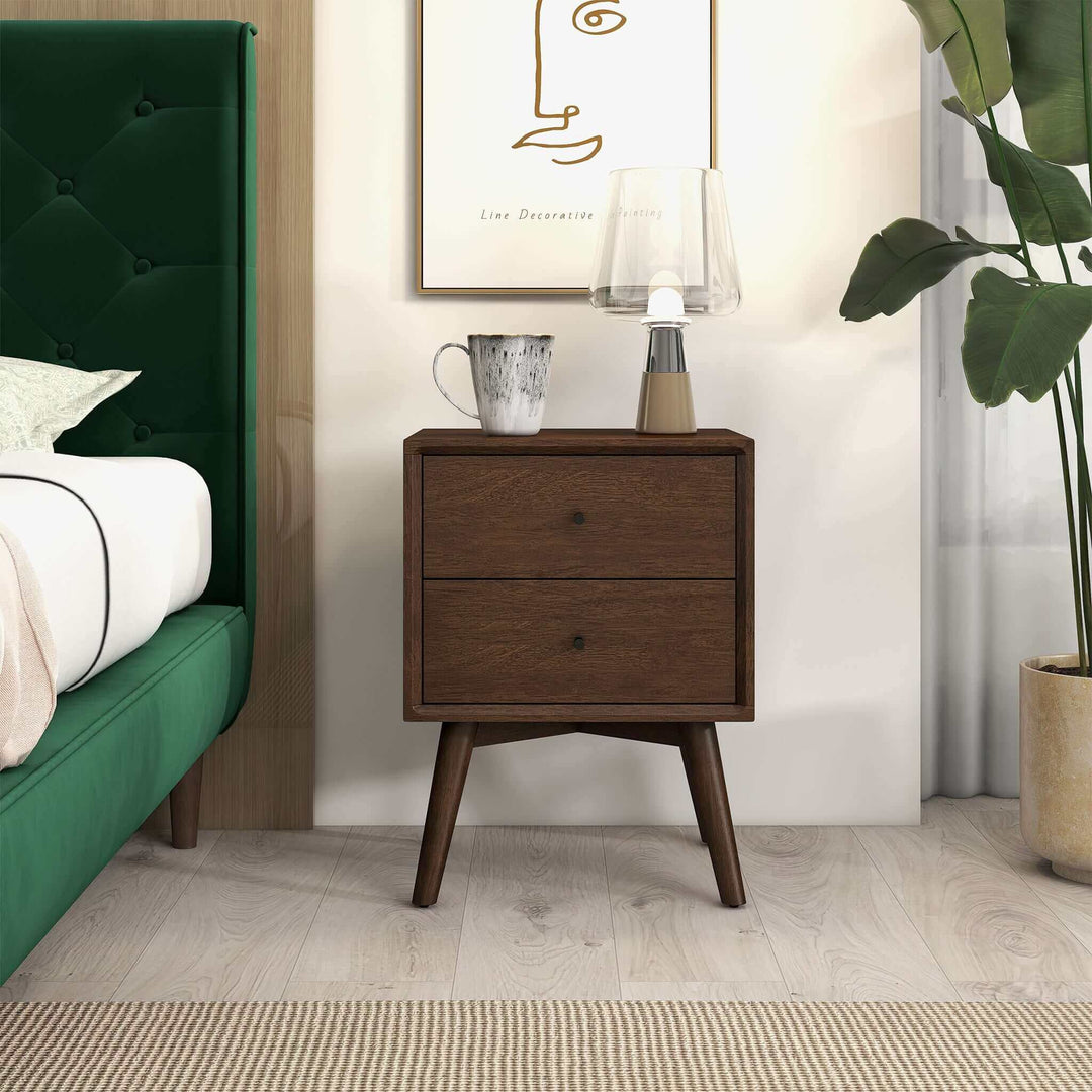 The Alexa Mid Century Modern Style Night Stand 2-Drawer Era and Style Inspired Home Décor 3