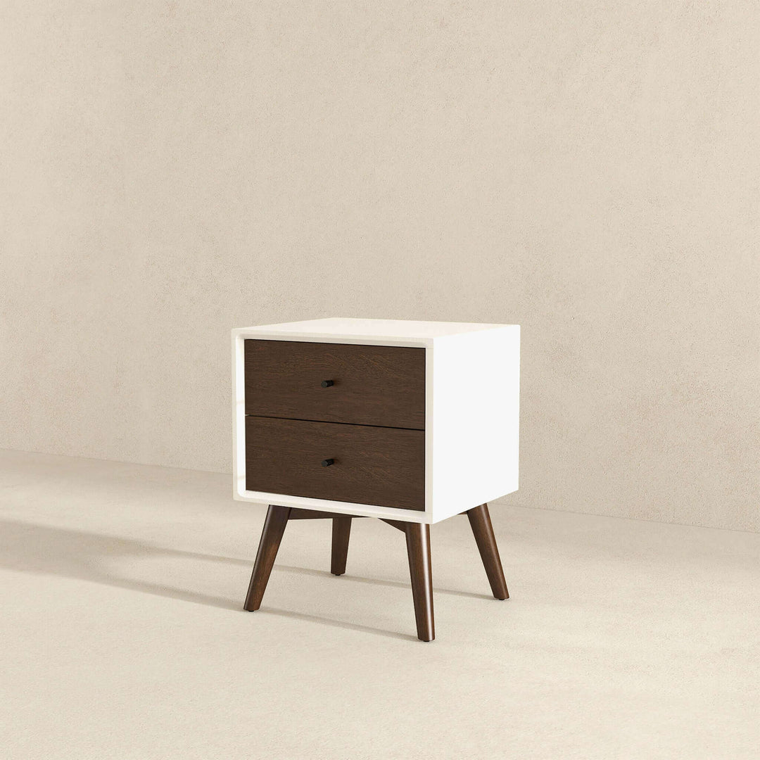 The Caroline Mid Century Modern Style White Night Stand 2-Drawer Era and Style Inspired Home Décor 5