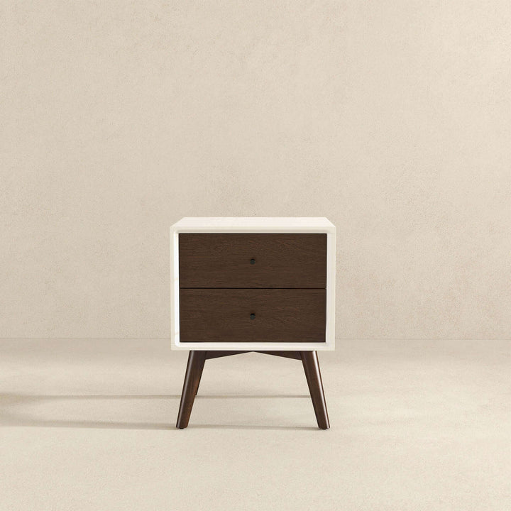 The Caroline Mid Century Modern Style White Night Stand 2-Drawer Era and Style Inspired Home Décor 4