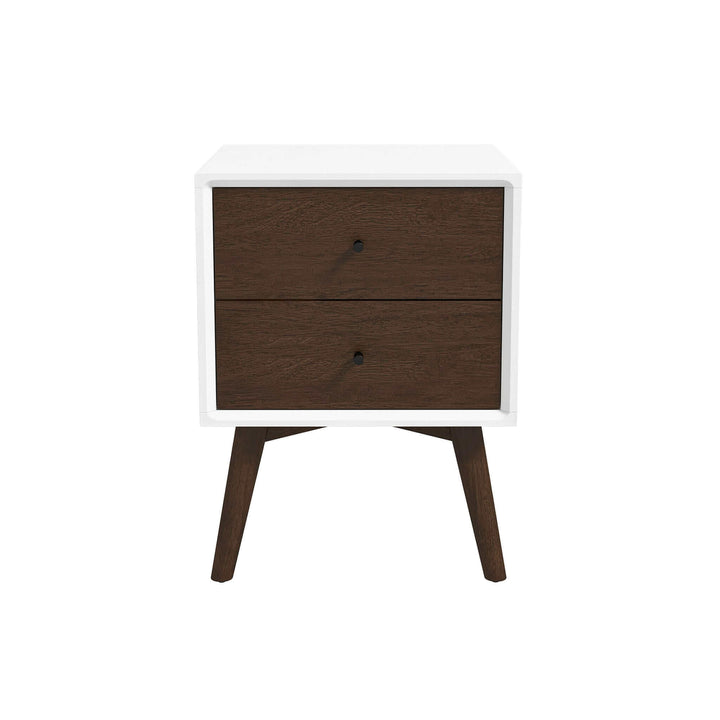 The Caroline Mid Century Modern Style White Night Stand 2-Drawer Era and Style Inspired Home Décor 6