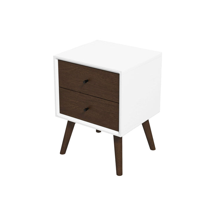 The Caroline Mid Century Modern Style White Night Stand 2-Drawer Era and Style Inspired Home Décor 7