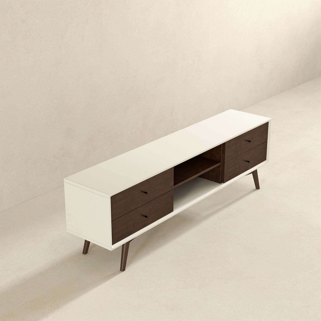 The Caroline Walnut White TV Stand Up To 72" Era and Style Inspired Home Décor 6