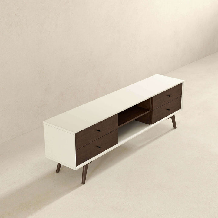 The Caroline Walnut White TV Stand Up To 72" Era and Style Inspired Home Décor 6