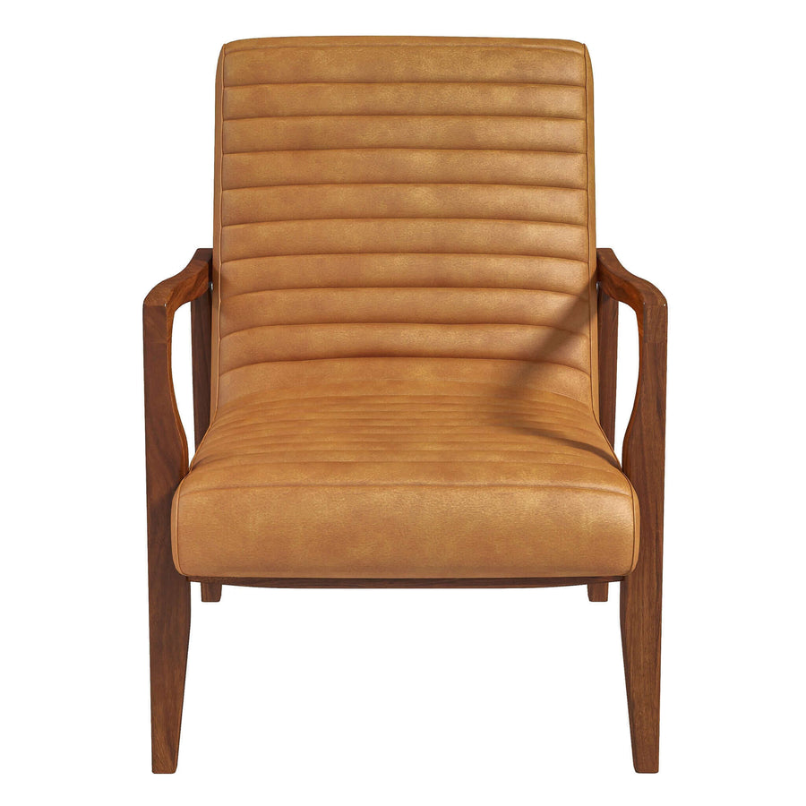 The Micah Genuine Tan Leather Accent Chair Era and Style Inspired Home Décor 6