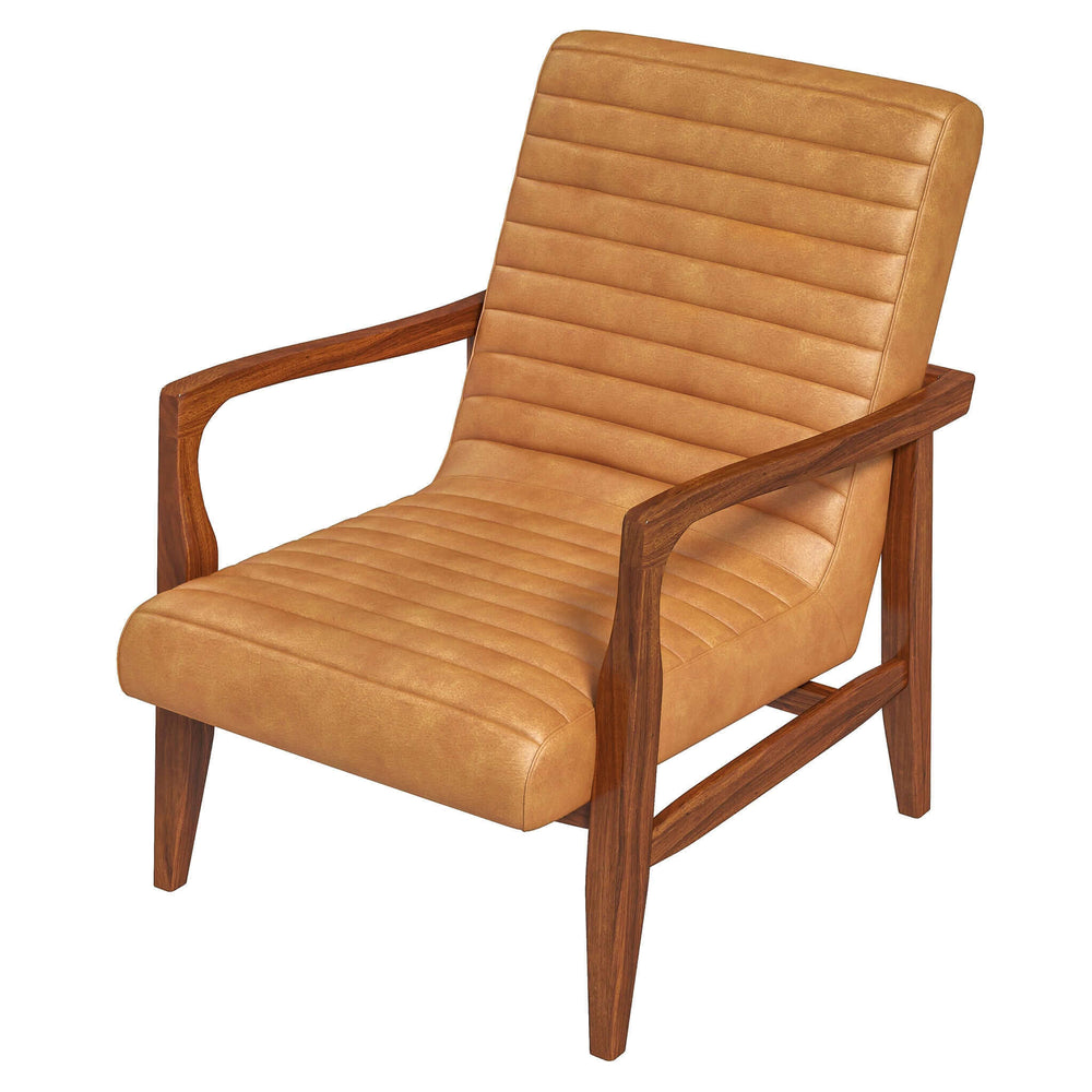 The Micah Genuine Tan Leather Accent Chair Era and Style Inspired Home Décor 7