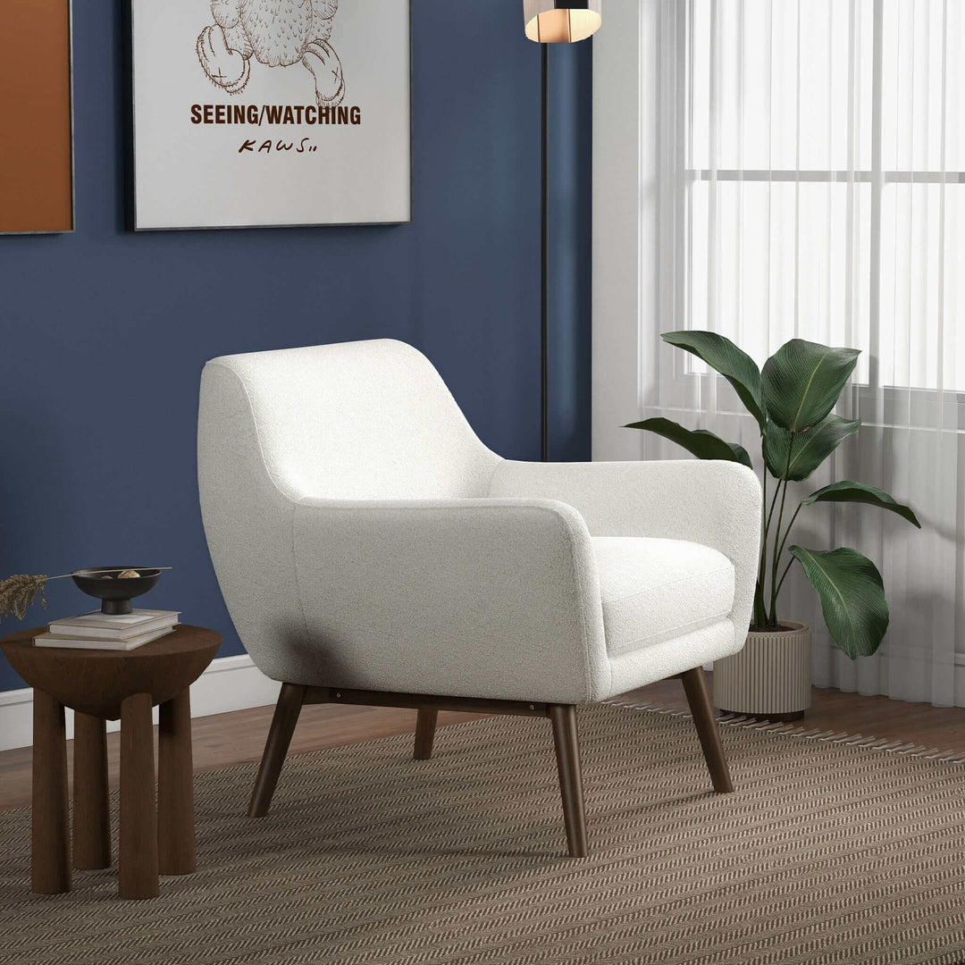 The Panom  White Boucle Lounge Chair Era and Style Inspired Home Décor 1