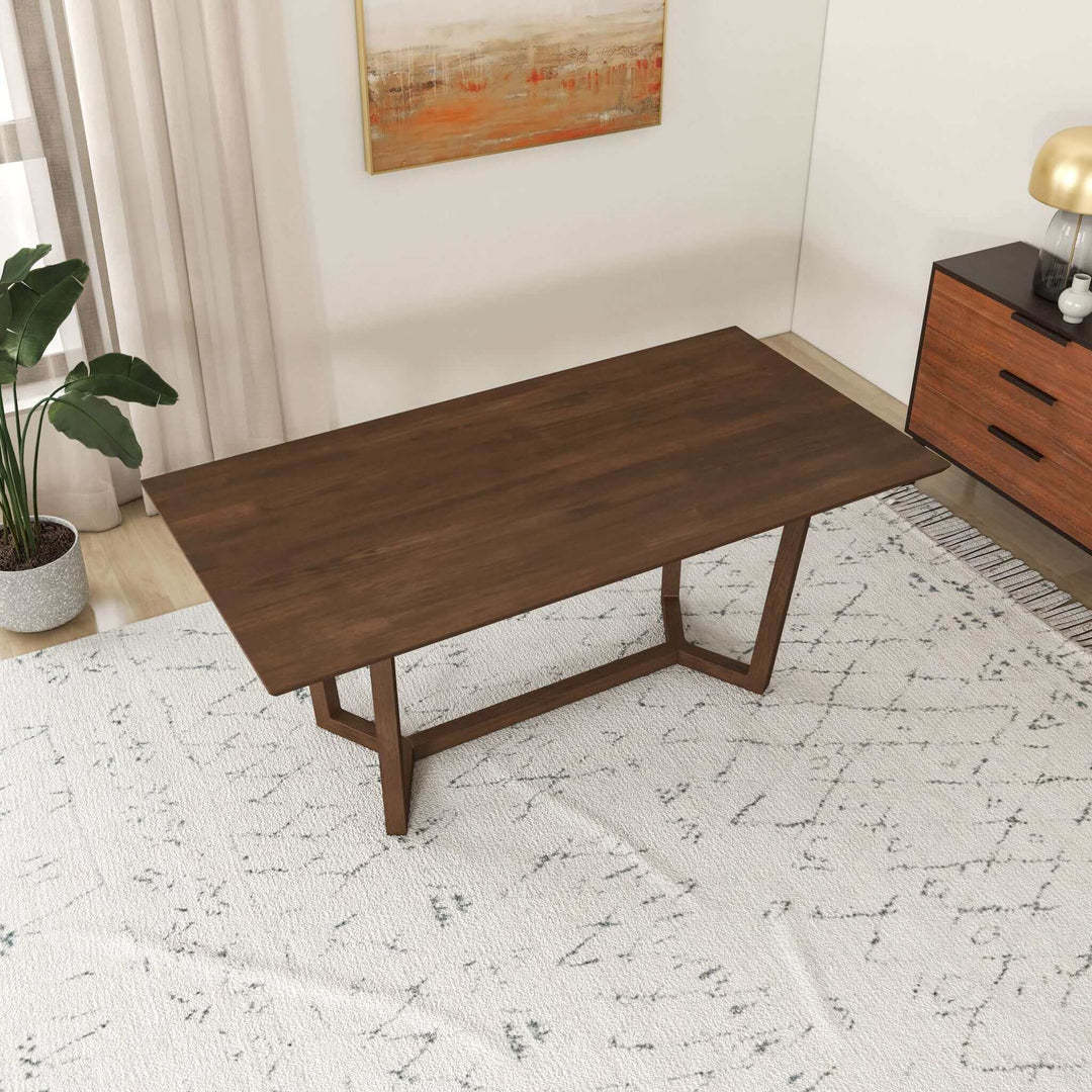 The Marina Solid Wood Dining Table In Brown Era and Style Inspired Home Décor 3