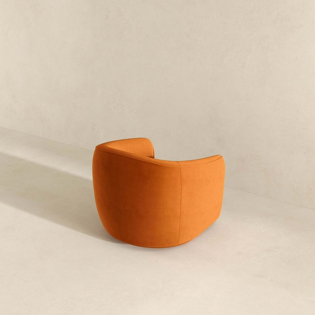 The Elise Mid Century Modern Burnt Orange Velvet Swivel Chair Era and Style Inspired Home Décor 4