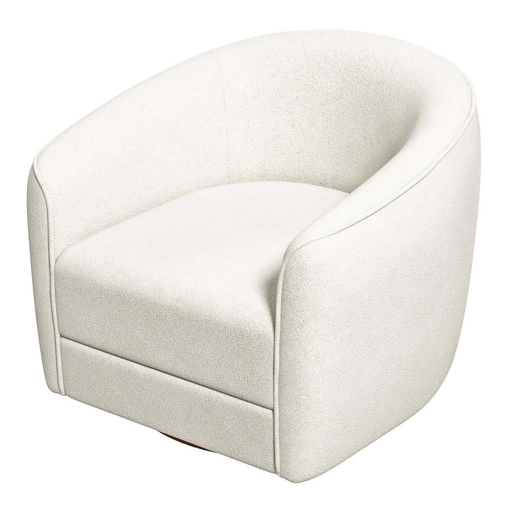 The Elise Mid Century Modern Beige Boucle Swivel Chair Era and Style Inspired Home Décor 7