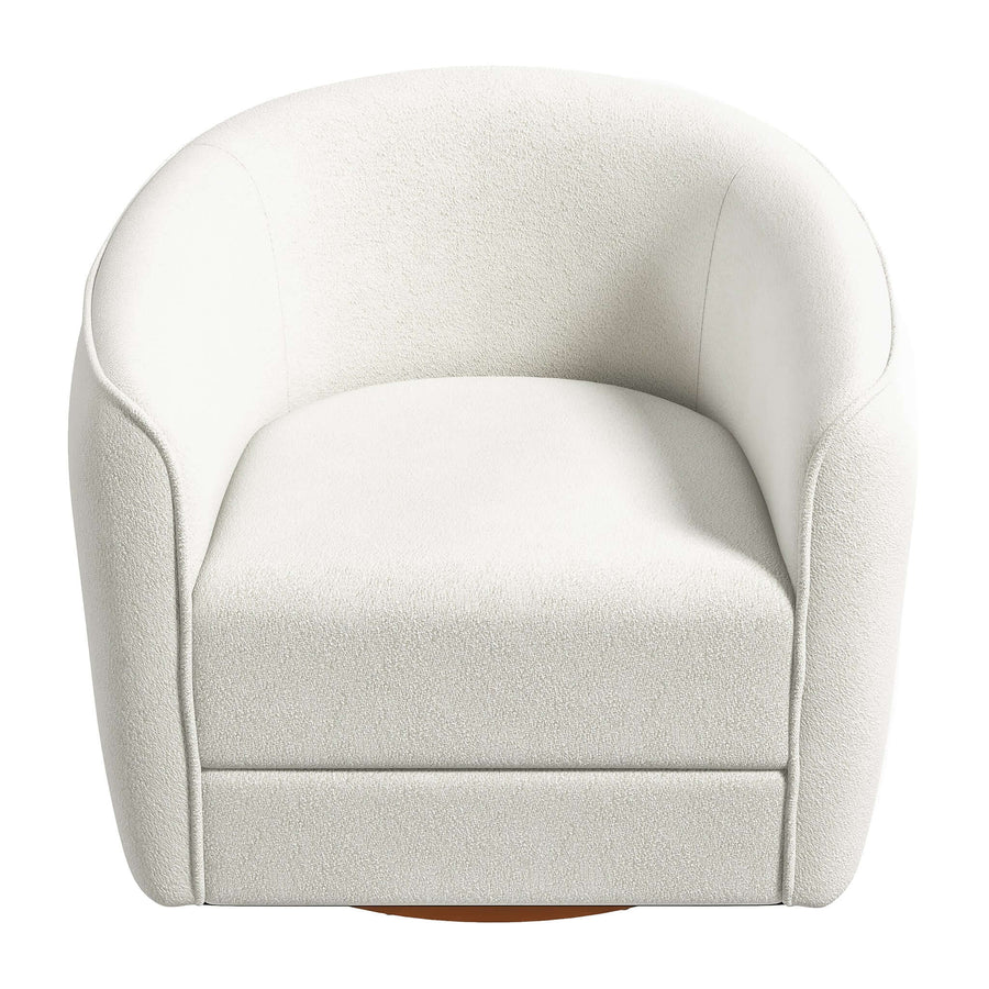 The Elise Mid Century Modern Beige Boucle Swivel Chair Era and Style Inspired Home Décor 8