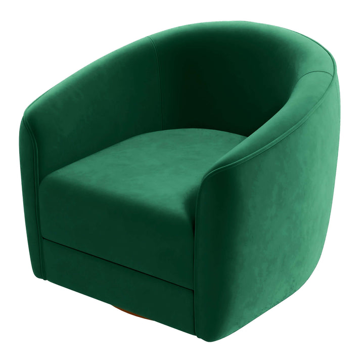 The Elise Mid Century Modern Dark Green Velvet Swivel Chair Era and Style Inspired Home Décor 2