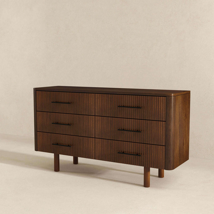 The Logan Mid Century Modern Walnut Dresser With 6 Drawers Era and Style Inspired Home Décor 1