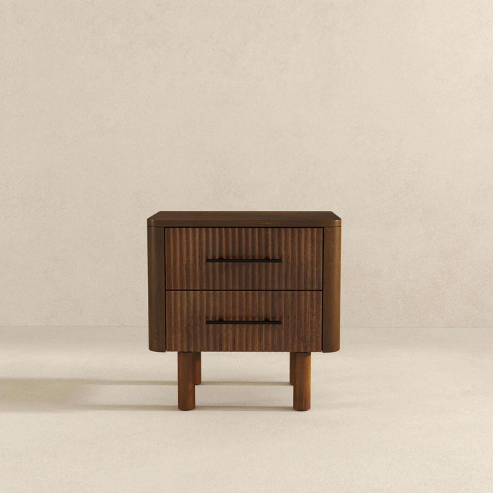 The Logan Mid Century Modern Walnut Nightstand Bed Side Tables With 2 Drawers Era and Style Inspired Home Décor 7