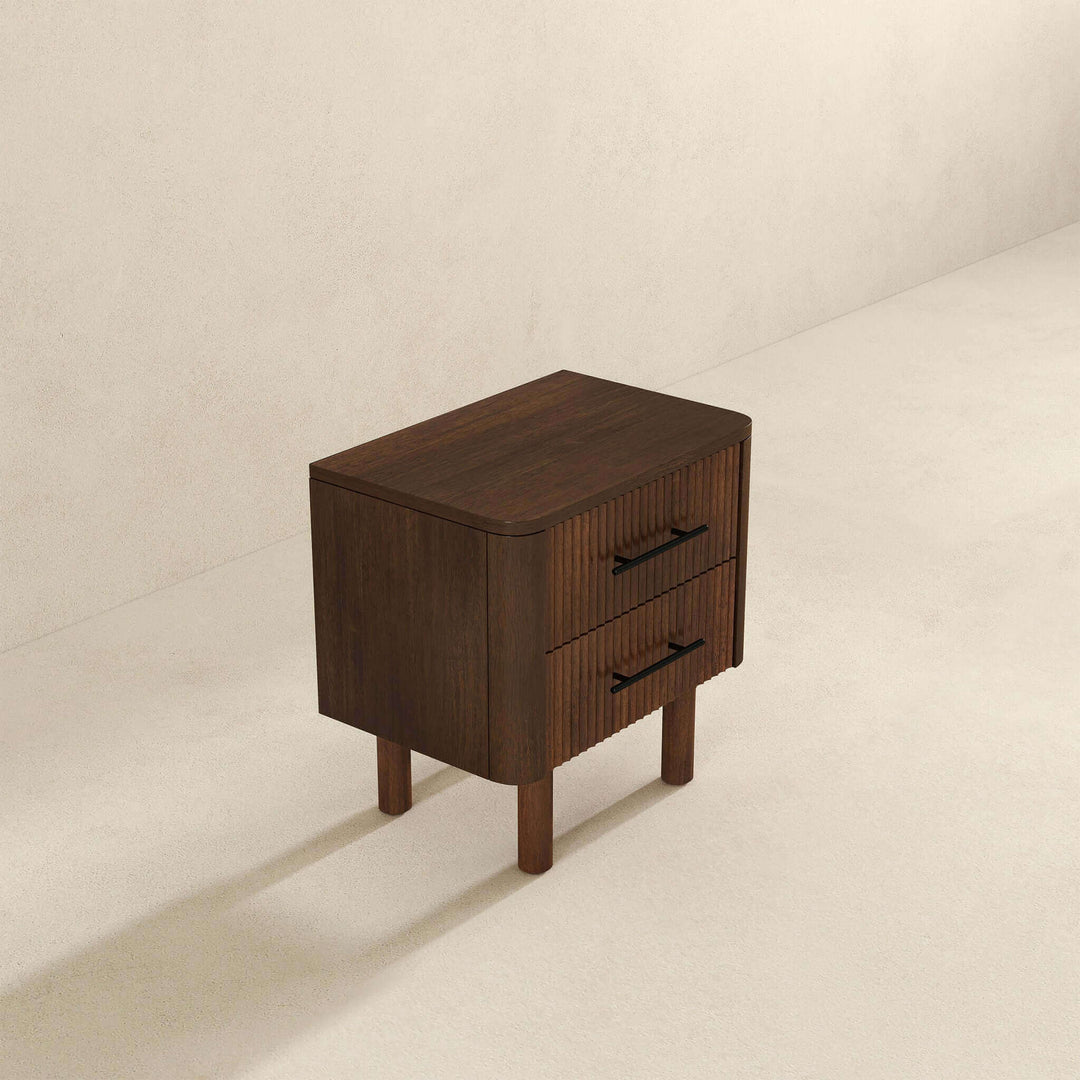 The Logan Mid Century Modern Walnut Nightstand Bed Side Tables With 2 Drawers Era and Style Inspired Home Décor 6