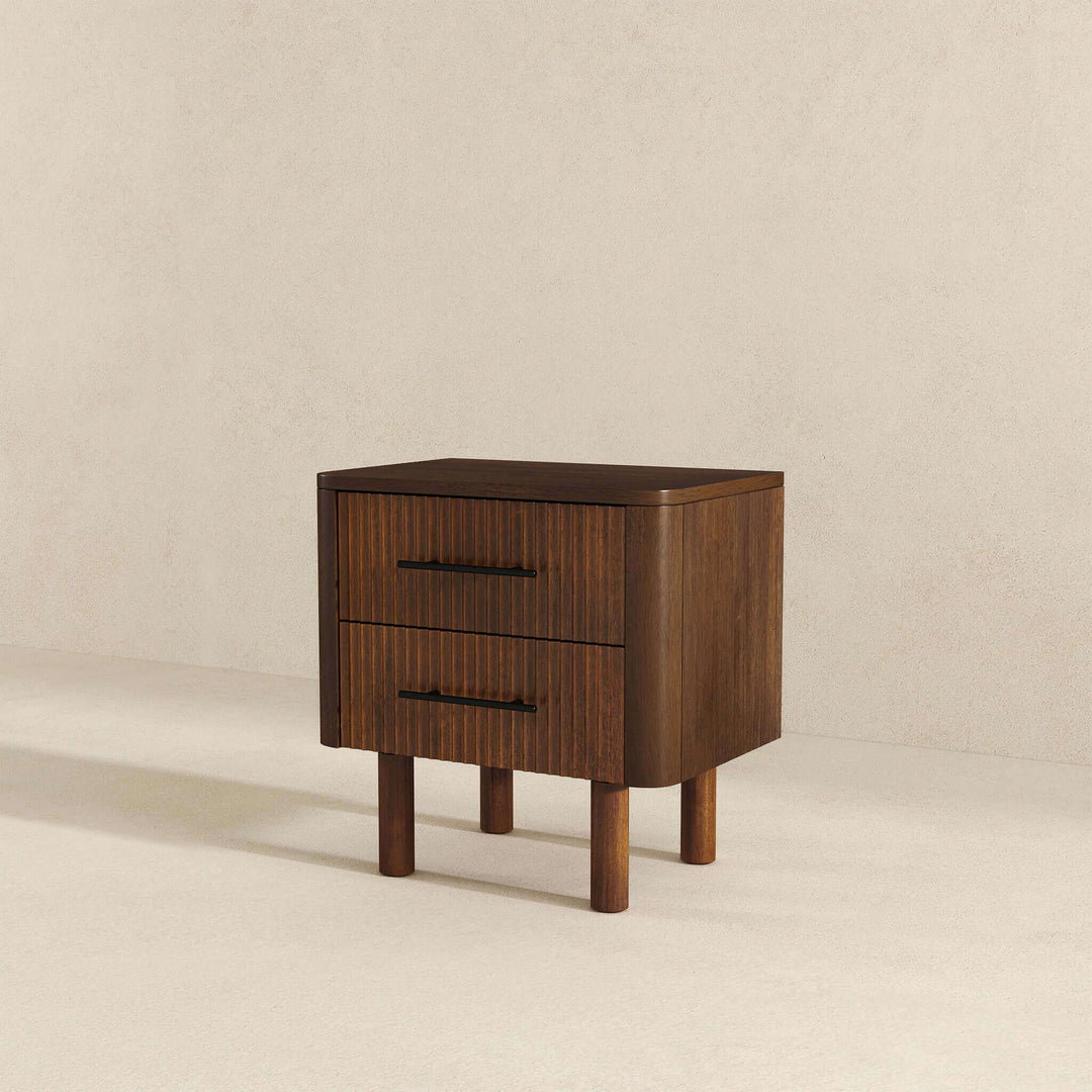 The Logan Mid Century Modern Walnut Nightstand Bed Side Tables With 2 Drawers Era and Style Inspired Home Décor 5