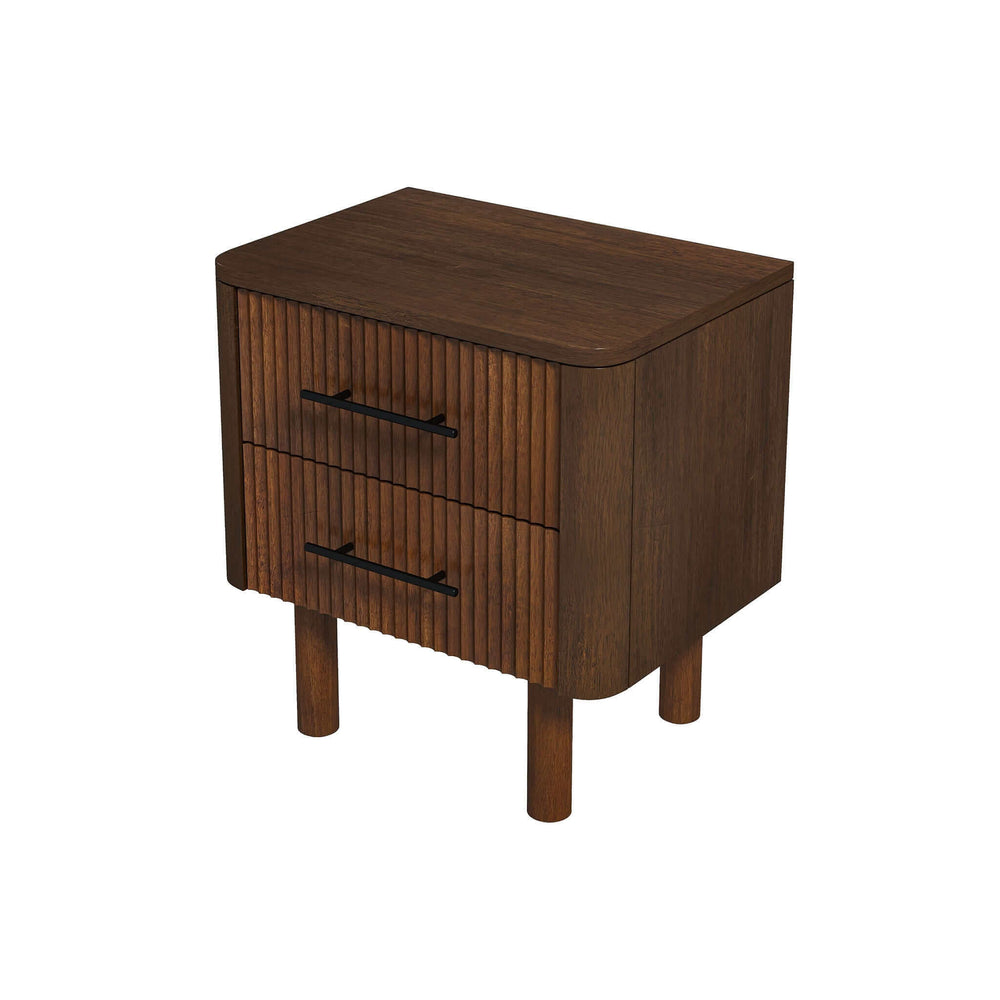 The Logan Mid Century Modern Walnut Nightstand Bed Side Tables With 2 Drawers Era and Style Inspired Home Décor 3