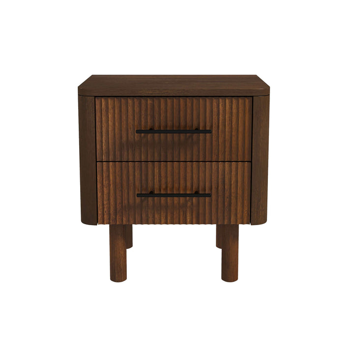 The Logan Mid Century Modern Walnut Nightstand Bed Side Tables With 2 Drawers Era and Style Inspired Home Décor 2