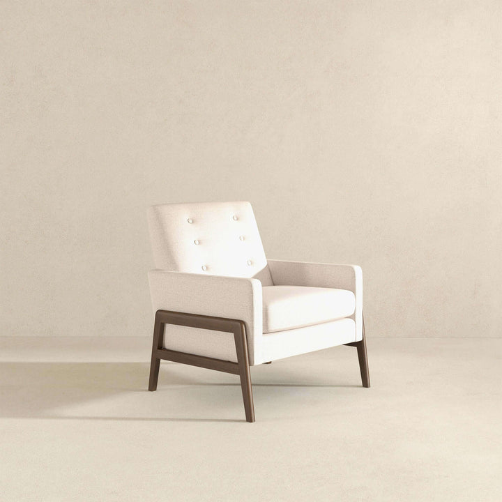 The Cole Solid Wood Beige Velvet Lounge Chair Era and Style Inspired Home Décor 4