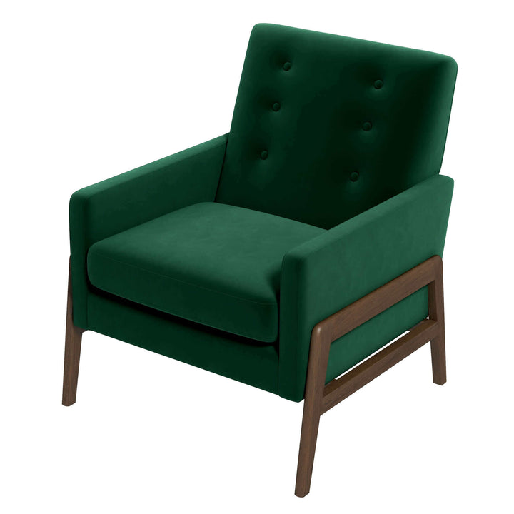 The Cole Solid Wood Green Velvet Lounge Chair Era and Style Inspired Home Décor 8